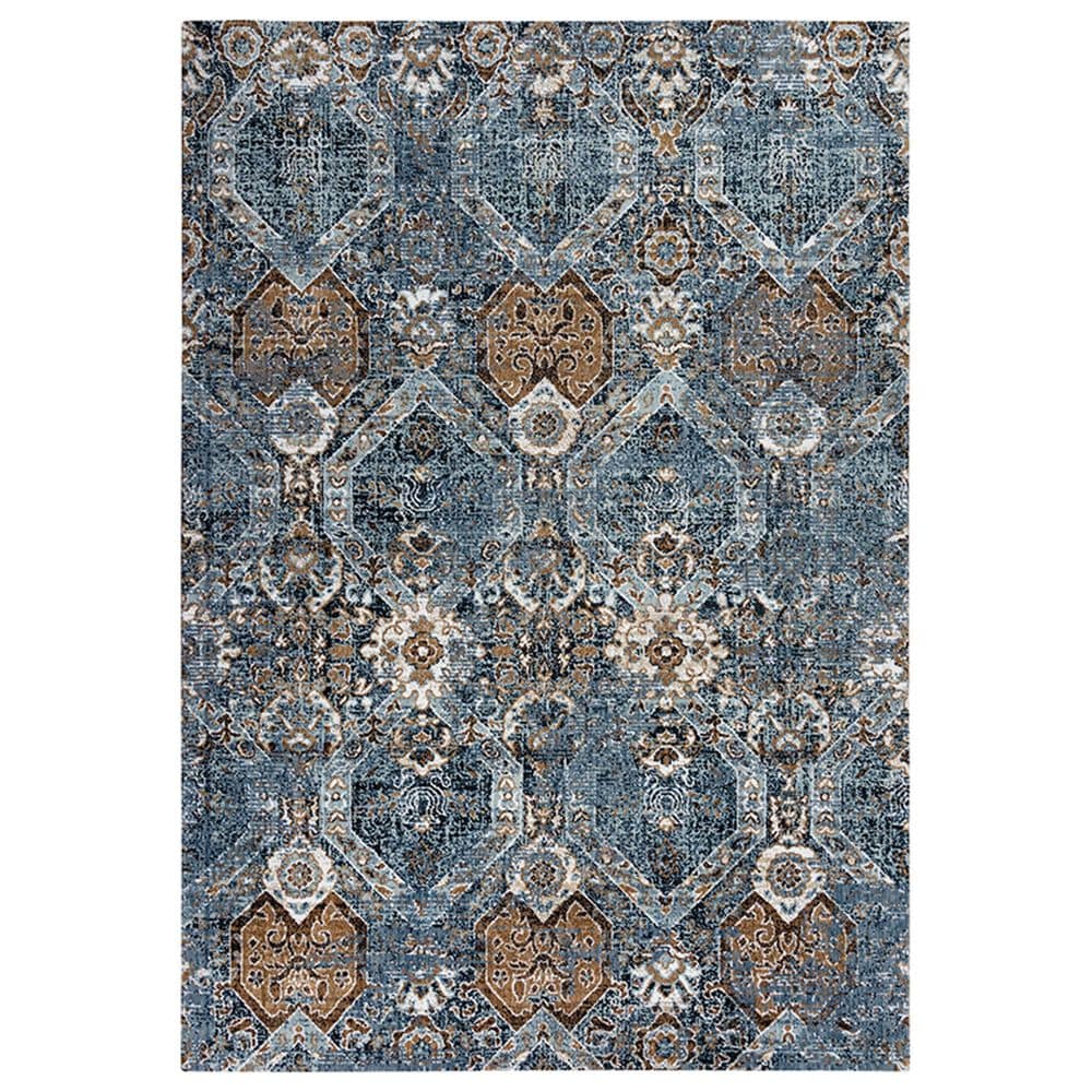 RIZZY Elite 5"2" x 7"9" Gray, Denim and Brown Area Rug, , large