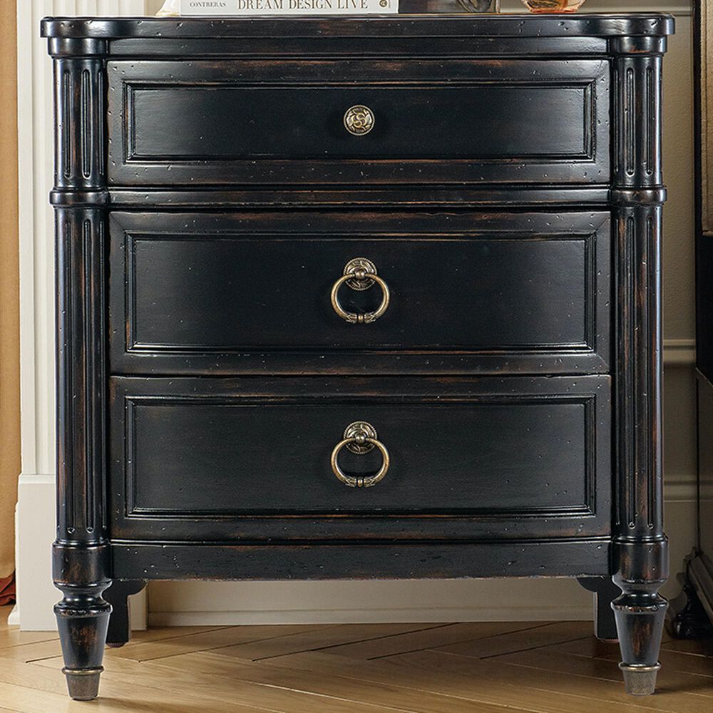 Hooker Furniture Charleston 3-Drawer Nightstand in Black Cherry, , large