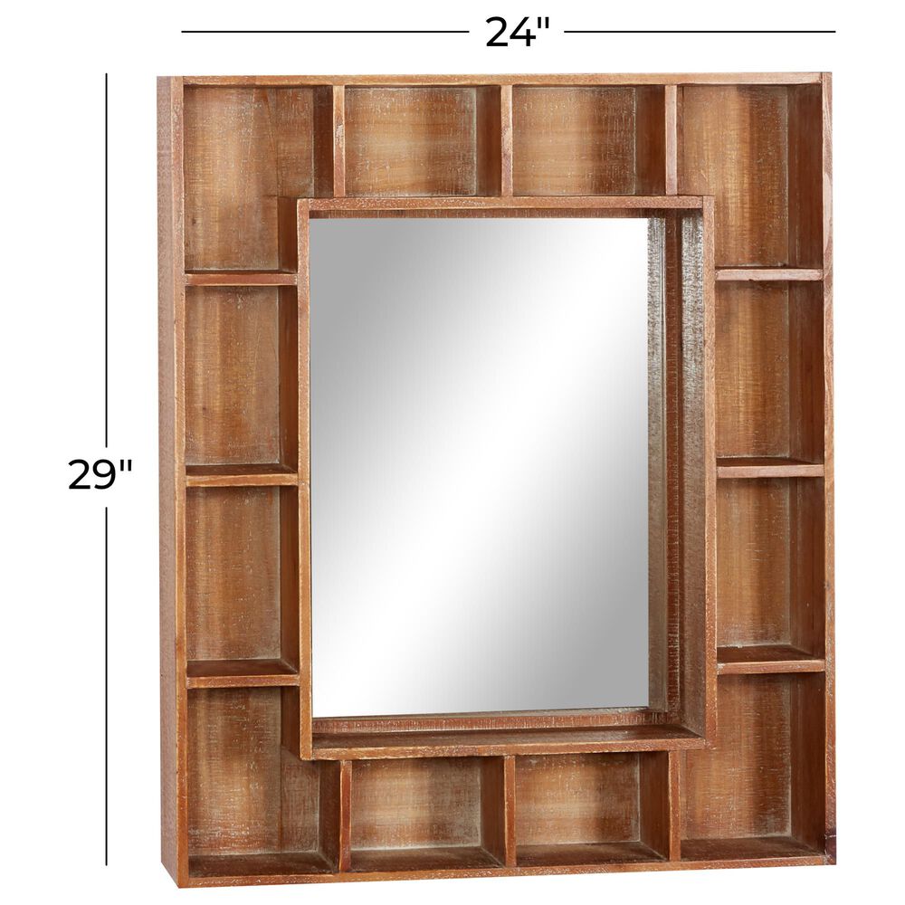 Maple and Jade 24&quot; x 29&quot; Wall Mirror in Brown, , large
