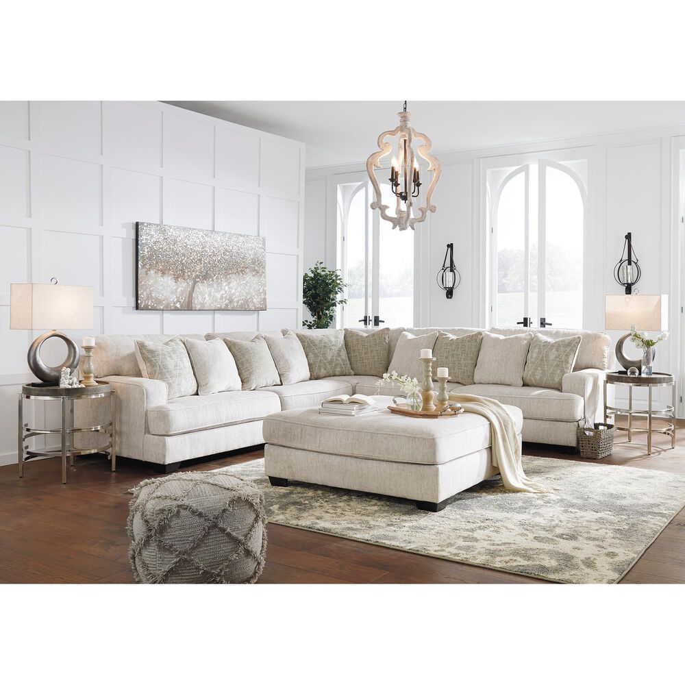 Ashley Rawcliffe Oversized Accent Ottoman in Parchment, , large
