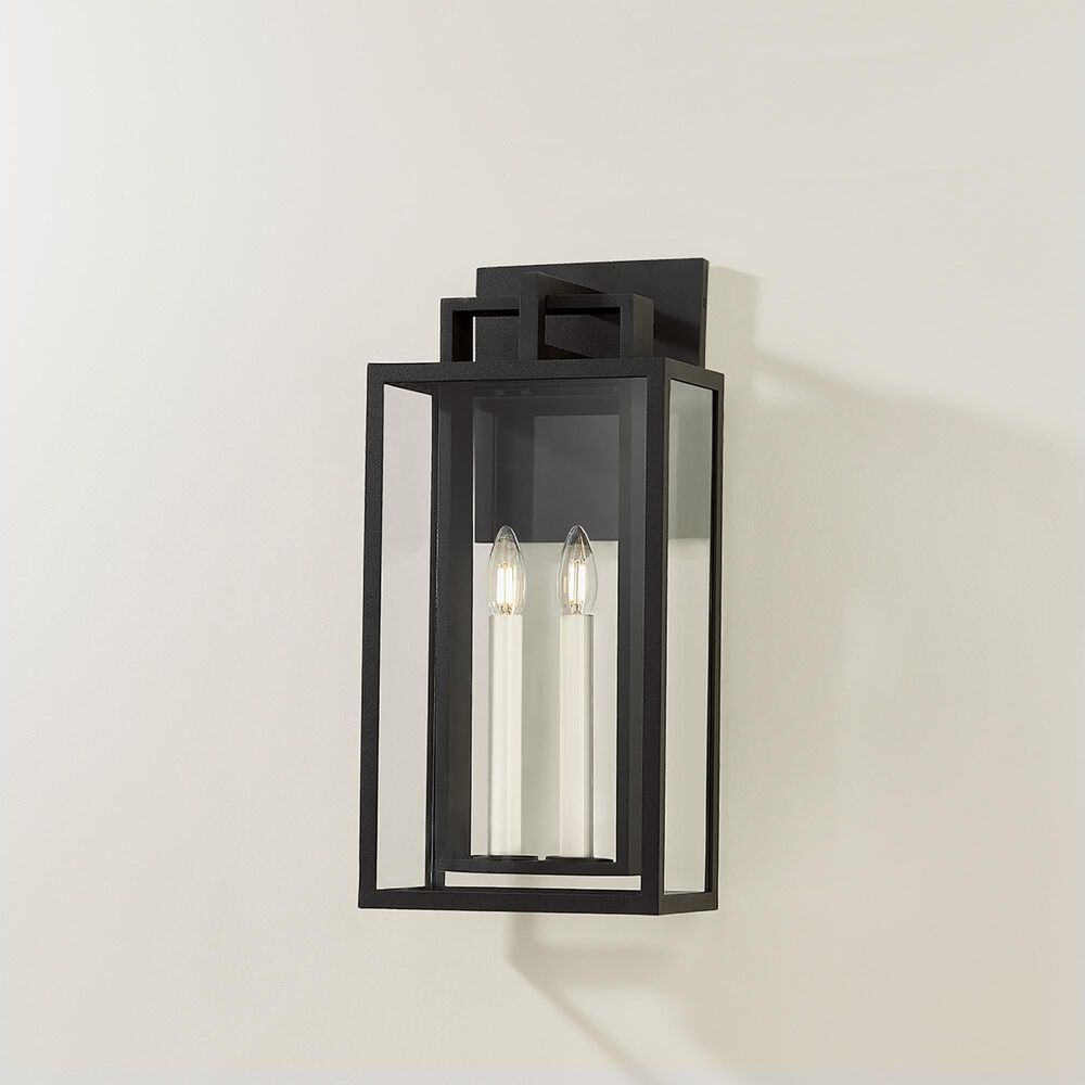 Troy Lighting Amire 20" 2-Light Exterior Wall Sconce in Texture Black, , large