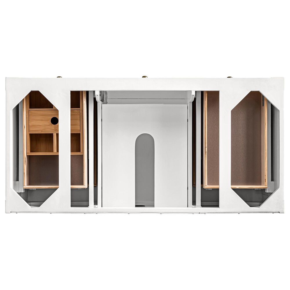 James Martin Vanities Breckenridge 48" Single Bathroom Vanity in Bright White with 3 cm Eternal Jasmine Pearl Silestone Top, Rectangular Sink and FreePower Wireless Charger, , large