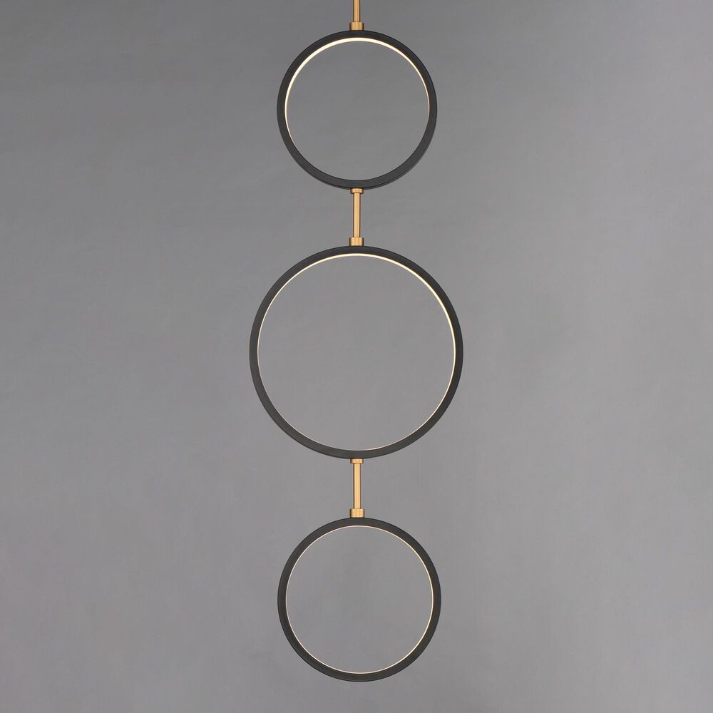 Maxim Lighting Hoopla 3-Light LED Pendant in Black and Gold, , large