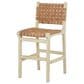 Maple and Jade Handmade Woven Kitchen Bar Stool with Light Brown Cushion in Light Brown, , large
