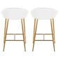 LumiSource Matisse Counter Stool with White Cushion in Gold (Set of 2), , large