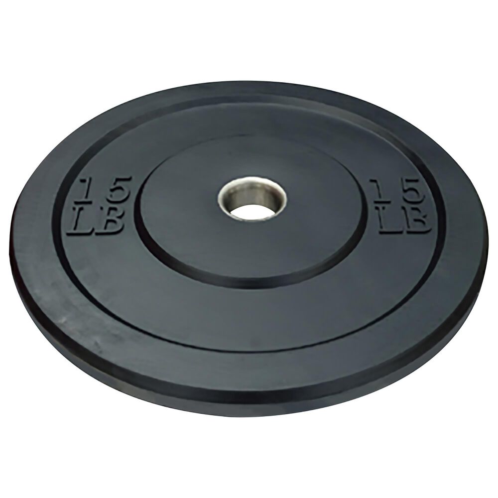 Apollo Athletics, Inc. 15 lb Rubber Bumper Plate in Black, , large
