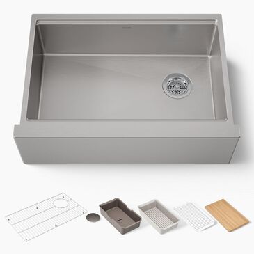 Kohler Strive 29.5" Undermount Single-Bowl Workstation Kitchen Sink in Stainless Steel, , large