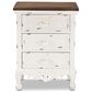 Baxton Studio Levron 3-Drawer End Table in Walnut Brown and Antique White, , large