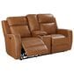 Bassett Norwood Leather Power Reclining Loveseat in Tan, , large