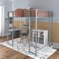 DHP Abode Full Metal Loft Bed with Desk in Silver, , large