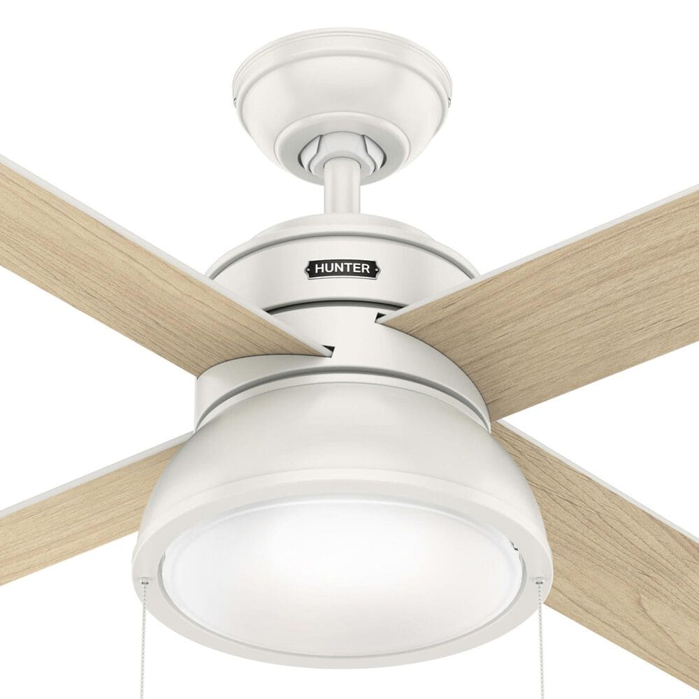 Hunter Loki 52&quot; Ceiling Fan with LED Lights in Fresh White, , large