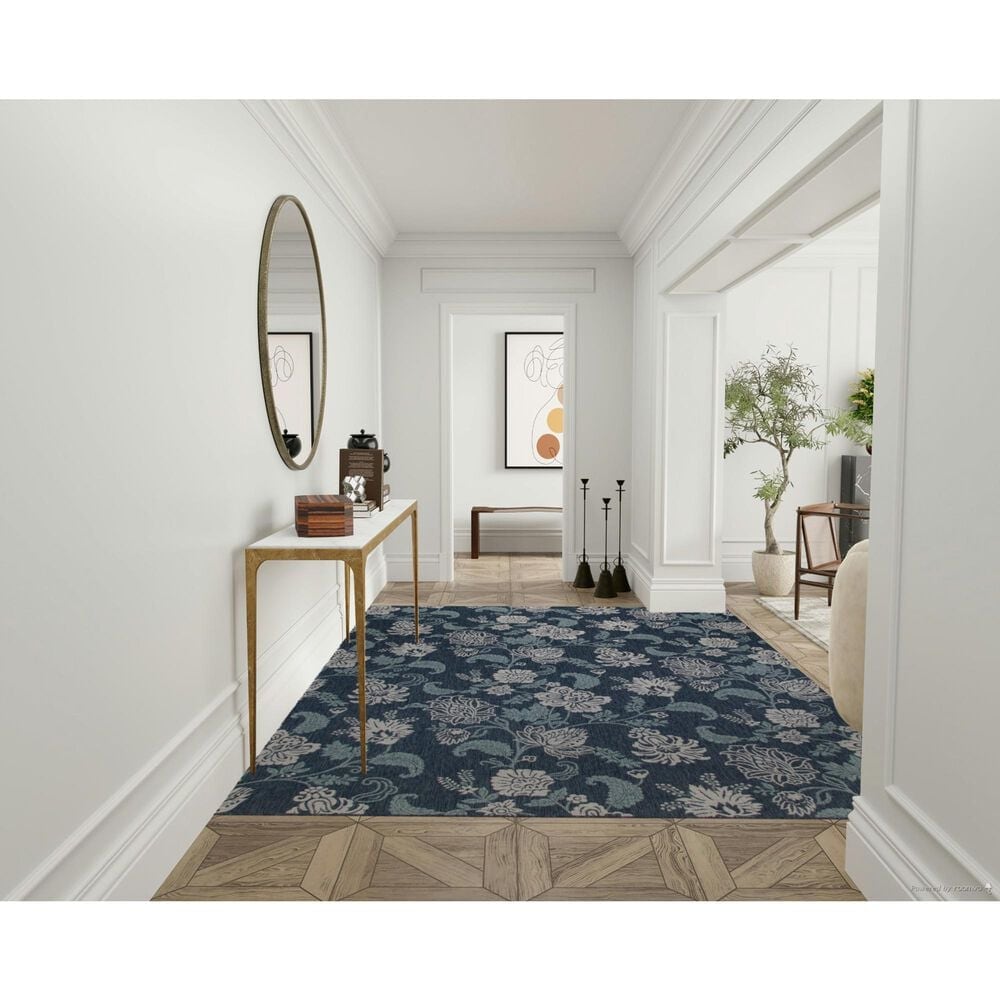 Nourison Garden Oasis GOA03 Navy 8&#39; x 10&#39; Indoor/Outdoor Area Rug, , large