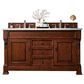 James Martin Vanities Brookfield 60" Double Bathroom Vanity in Warm Cherry with 3 cm Arctic Fall Solid Surface Top and Rectangle Sinks, , large