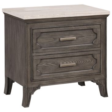 New Heritage Design Lisbon 2-Drawer Nightstand in Gray and White, , large