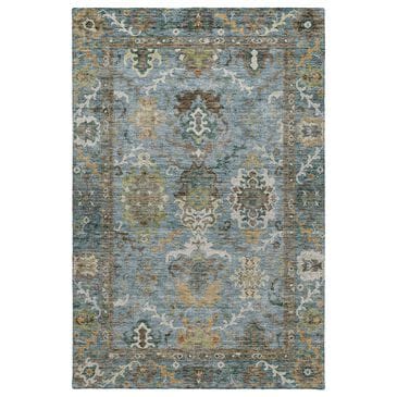 Dalyn Rug Company Silk Road Aqua, Gold, Copper, Blue, Teal, Mocha and Fern 6"6" x 9"6" Area Rug, , large