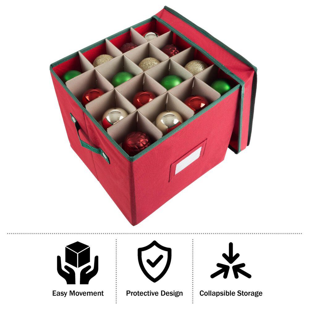 Timberlake Ornament Storage Box in Red &#40;Set of 2&#41;, , large