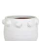 Creative Coop Round Terra-Cotta Planter with Raised Dots Design in White, , large