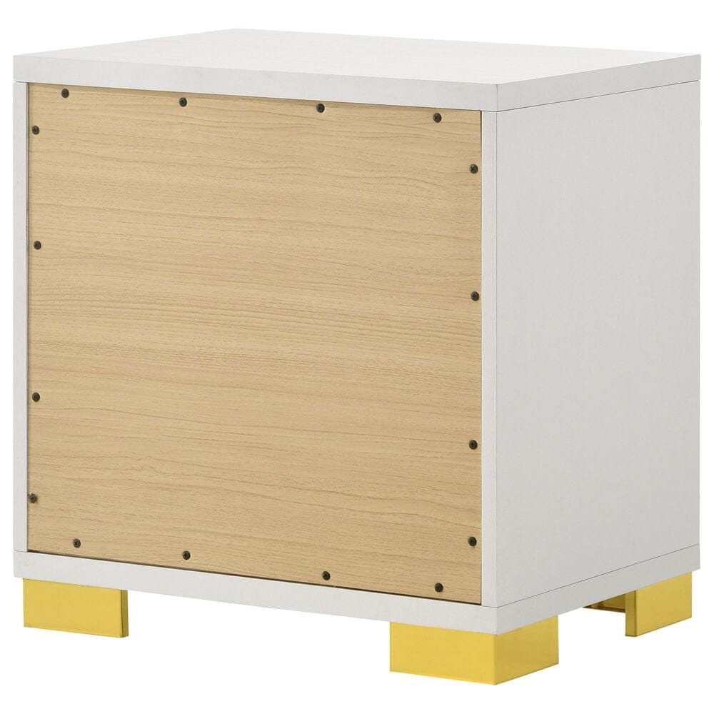 Pacific Landing Marceline 2-Drawer Nightstand in White and Gold, , large