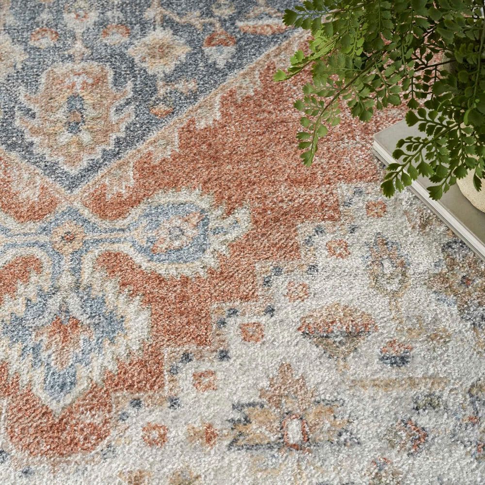 Nourison Astra Machine Washable ASW11 5&#39;3&quot; x 7&#39; Grey and Multicolor Area Rug, , large