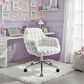 Linon Home Decor Fiona Office Chair with White Cloud Bubble Cushion in Silver, , large