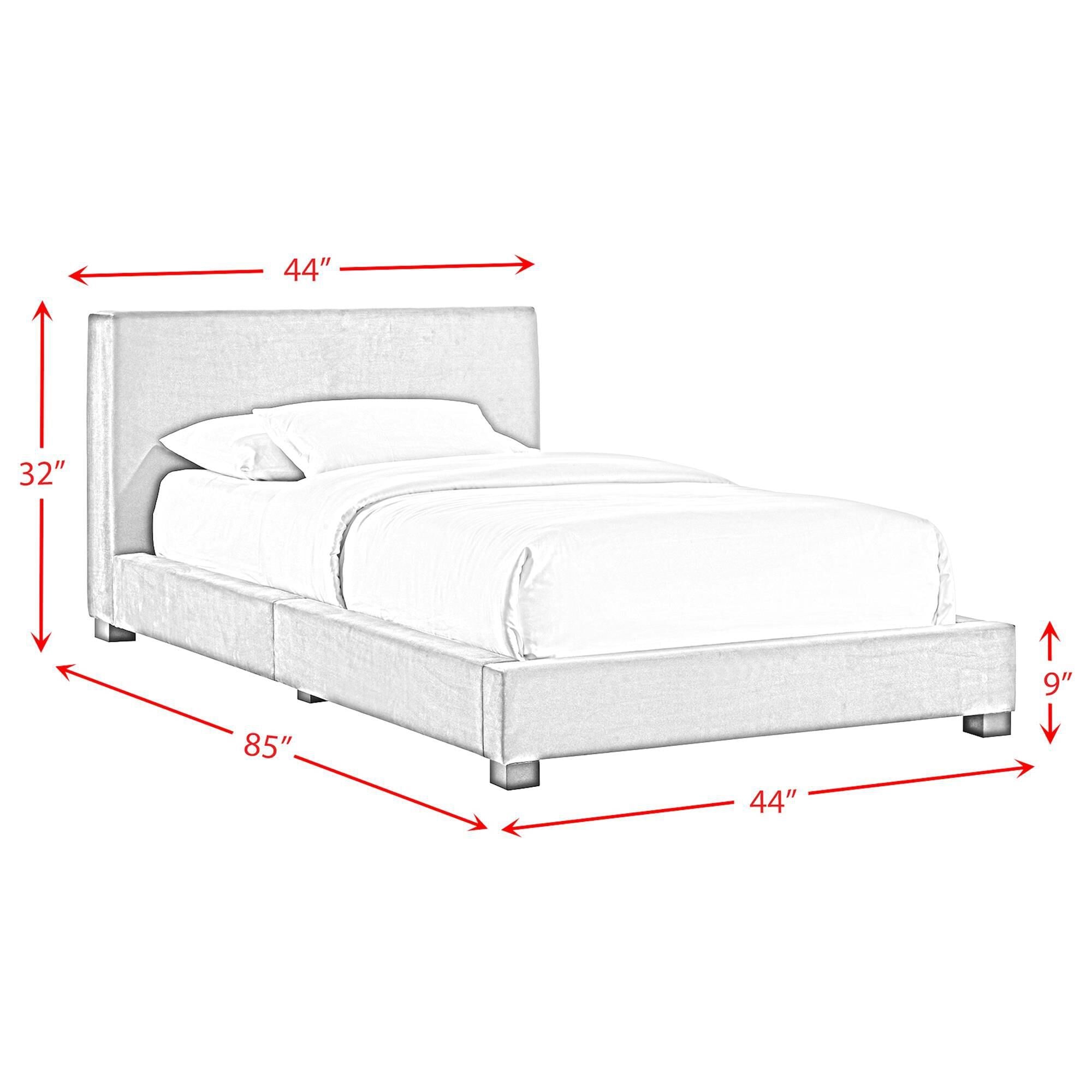 Mayberry Hill Brookhaven Upholstered Twin Panel Platform Bed in Gray