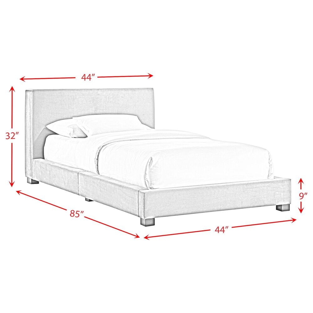 Mayberry Hill Brookhaven Upholstered Twin Panel Platform Bed in Gray, , large