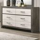 Crown Mark Rhett 6-Drawer Dresser in Gray and White, , large