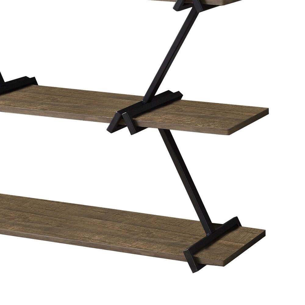 Furniture of America Quentin Bookcase in Light Walnut and Black, , large