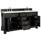 James Martin Vanities Brookfield 72" Double Bathroom Vanity in Black Onyx with 3cm White Zeus Quartz Top and Rectangular Sinks, , large
