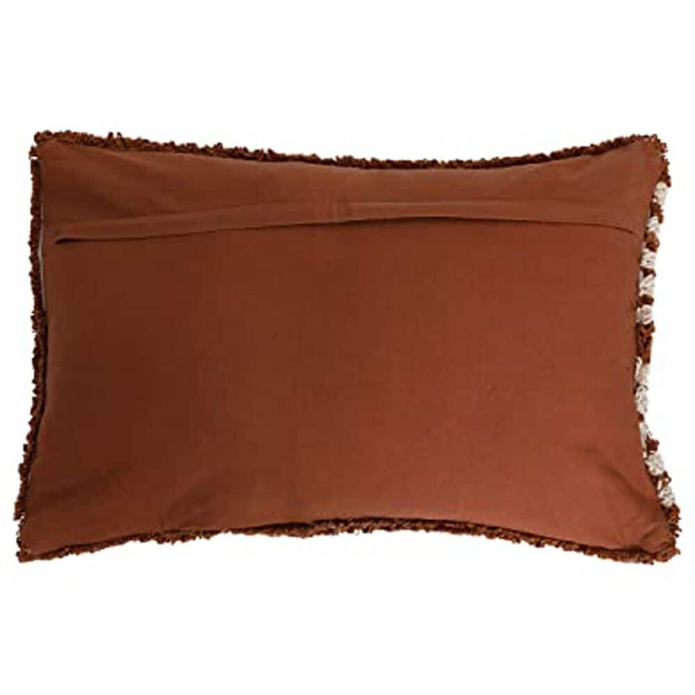 Teak Interiors 24&quot; x 16&quot; Cotton Tufted Lumbar Pillow in Brown, , large