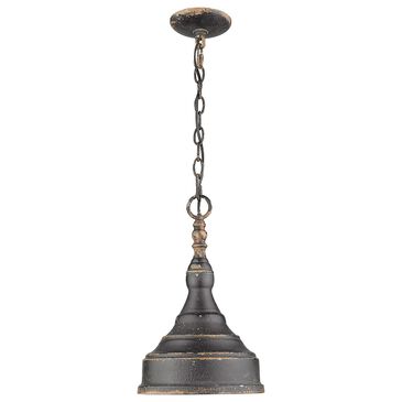 Golden Lighting Keating 1-Light Pendant in Antique Black Iron, , large