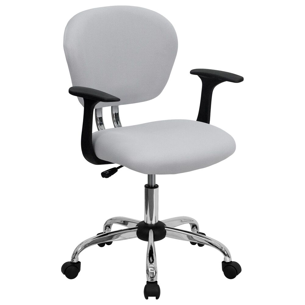Flash Furniture Contemporary Swivel Task Chair in White, , large