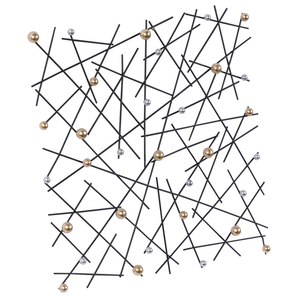 Maple and Jade 24&quot; Square Metal Wall Decor Black, Bronze and Silver, , large