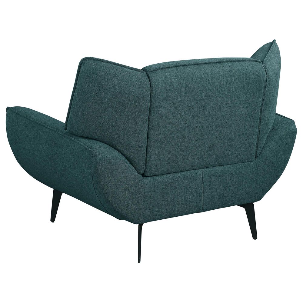 37B Acton Upholstered Flared Arm Chair in Teal Blue, , large