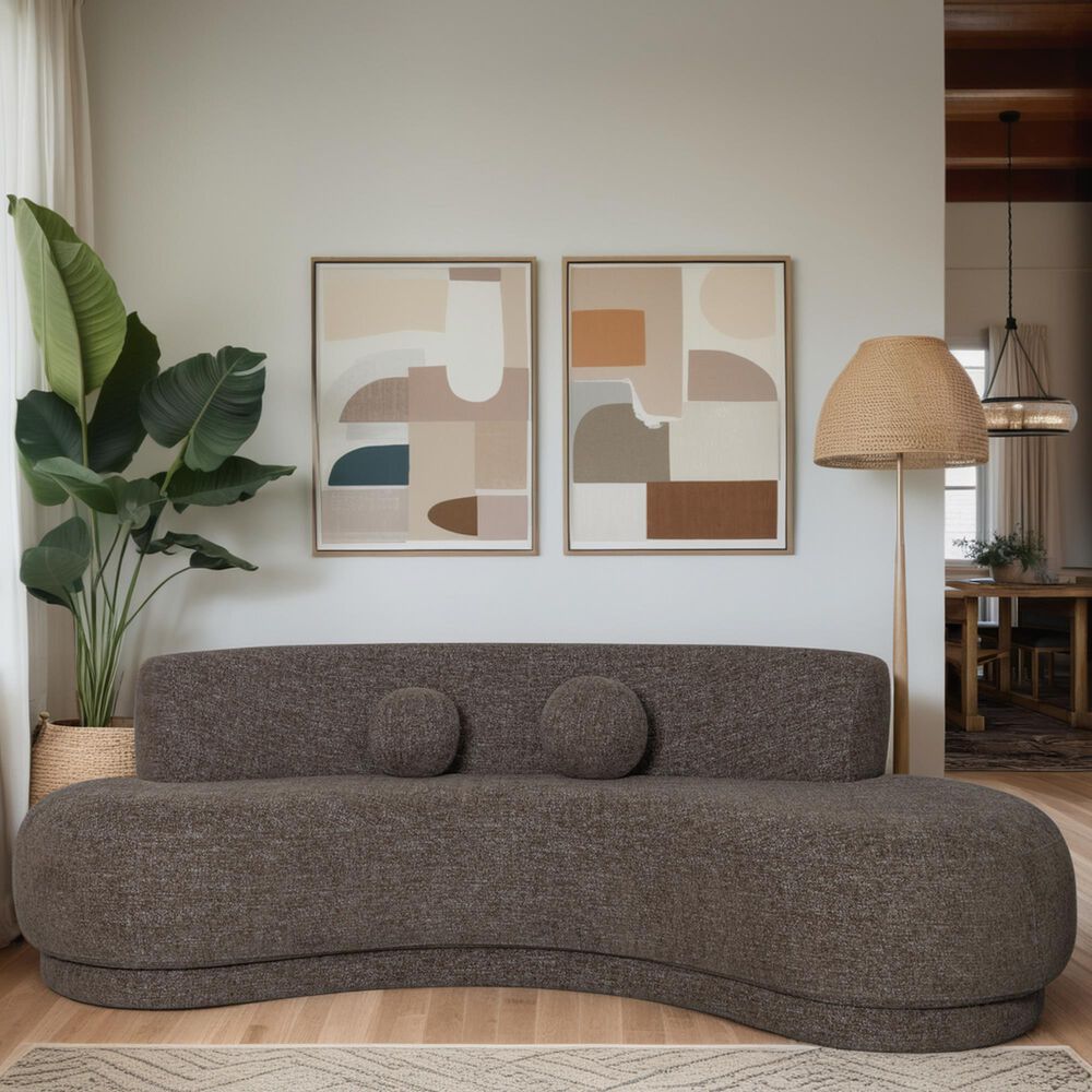 Blue River Oakland Stationary 3-Seater Sofa in Salted Brown Velvet, , large