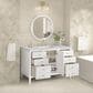 James Martin Vanities Myrrin 48" Vanity in Bright White with 3 cm Carrara White Marble Top, , large