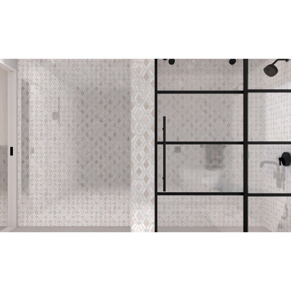 Soho Studio Elaine Champagne 10" x 10" Marble Mosaic Sheet, , large