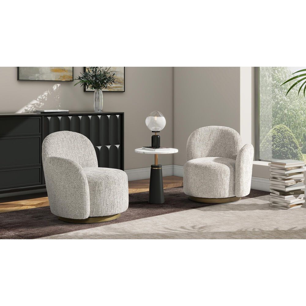 Jennifer Taylor Home Duo Left Arm Facing Swivel Accent Chair in Multi-Greige Beige, , large