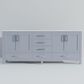 Lexora Home Jacques 84" Double Bathroom Vanity in Dark Grey with 2 cm White Cultured Marble Top and Rectangular Sinks, , large