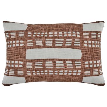 Ashley Ackford 14" x 22" Lumbar Throw Pillow in White and Rust, , large