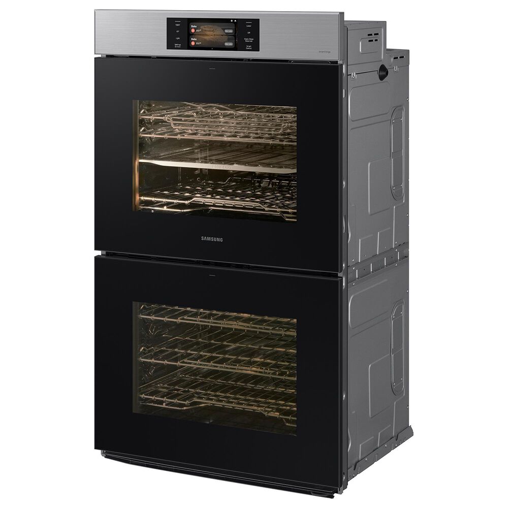 Samsung Bespoke 2-Piece Kitchen Package with Stainless Steel Bespoke 30" Double Wall Oven and Black 36" Induction Cooktop, , large