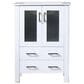 Lexora Home Volez 24" Single Bathroom Vanity in White with 2 cm White Ceramic Top and Rectangular Sink, , large
