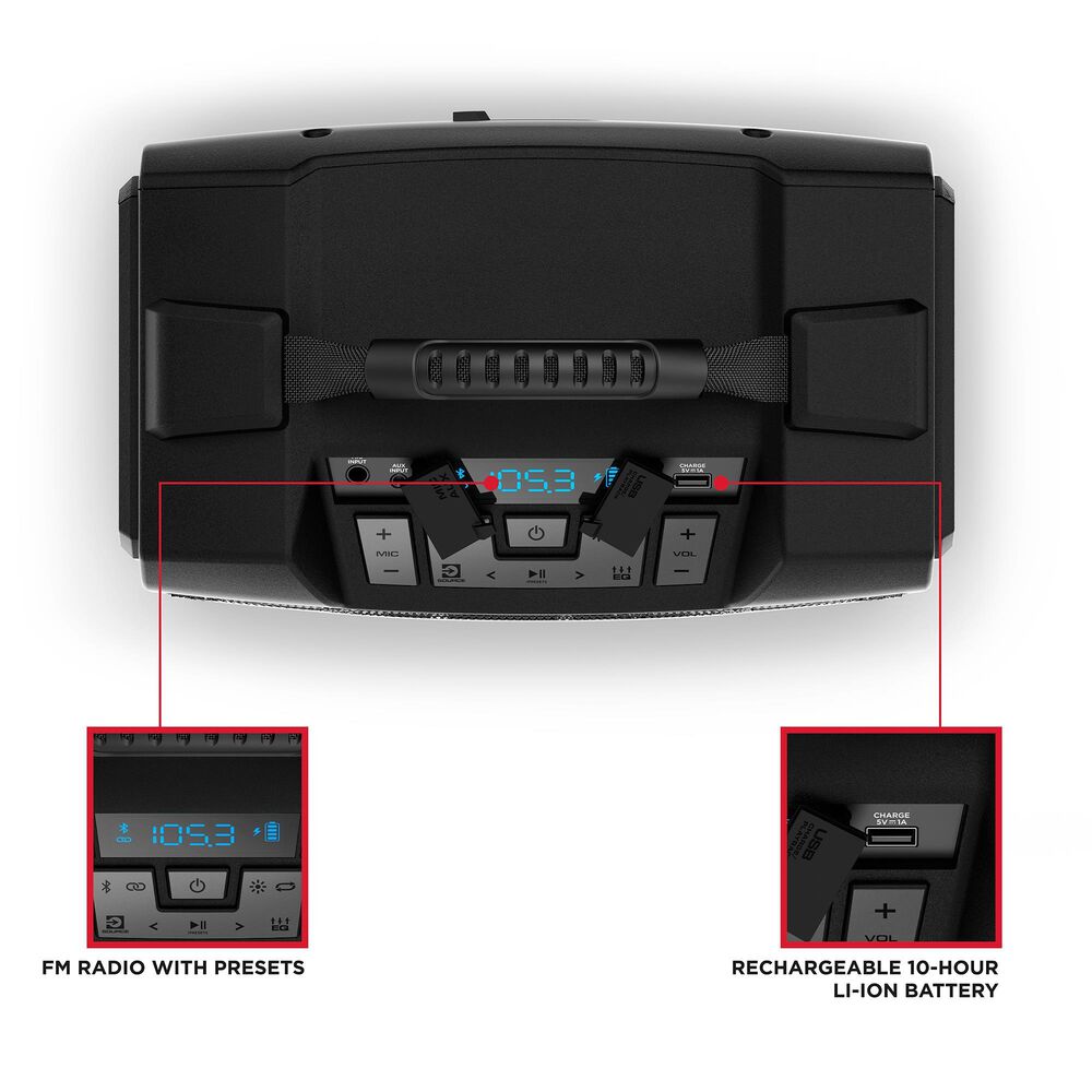 Ion Tailgater TD Rugged Bluetooth Speaker in Black, , large