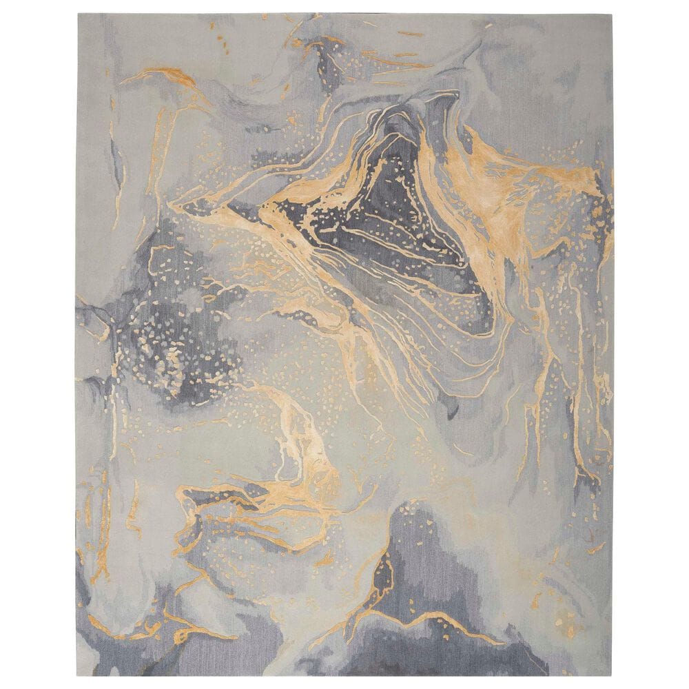 Nourison Prismatic PRS28 3"9" x 5"9" Grey and Gold Area Rug, , large