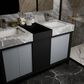 Lexora Home Zilara 55" Double Bathroom Vanity in Black and Grey with 11 cm Castle Grey Marble Top and Rectangular Sinks, , large