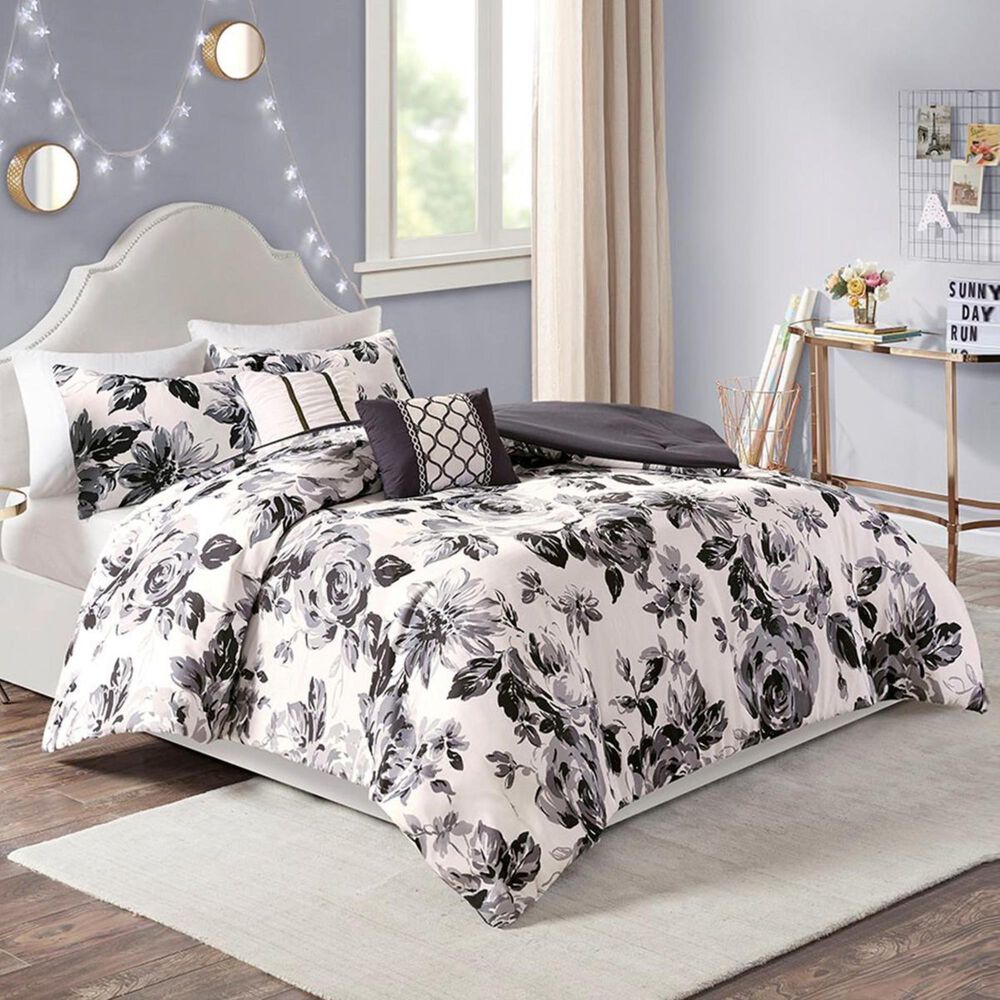 Hampton Park Dorsey 4-Piece Twin/Xl Comforter Set in Black and White, , large