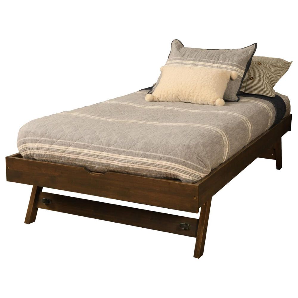 Kodiak Boho Twin Daybed with Pop Up Trundle in Rustic Walnut, , large