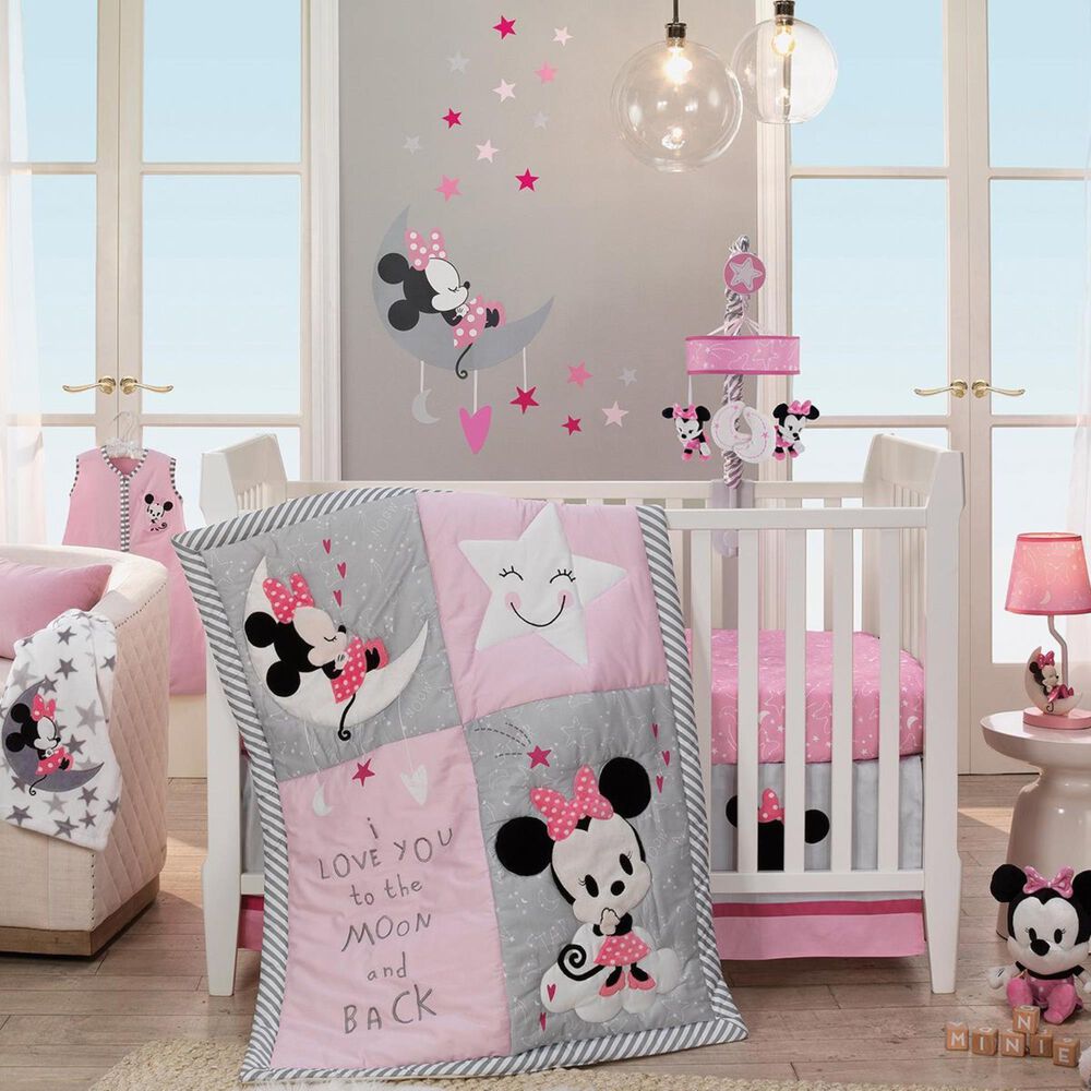 Lambs and Ivy Minnie Mouse Musical Mobile in Pink and Gray, , large