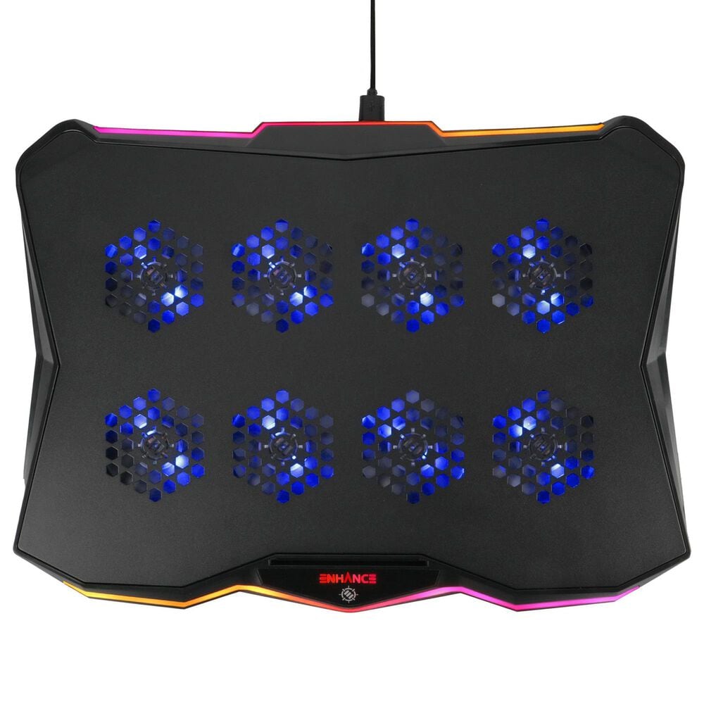 Enhance Infiltrate 3 Laptop Cooling Pad with RGB LED Lights in Black, , large