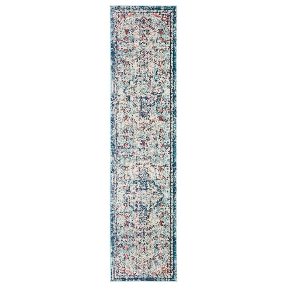 Safavieh Madison MAD447K 2"2" x 12" Navy and Light Blue Runner, , large